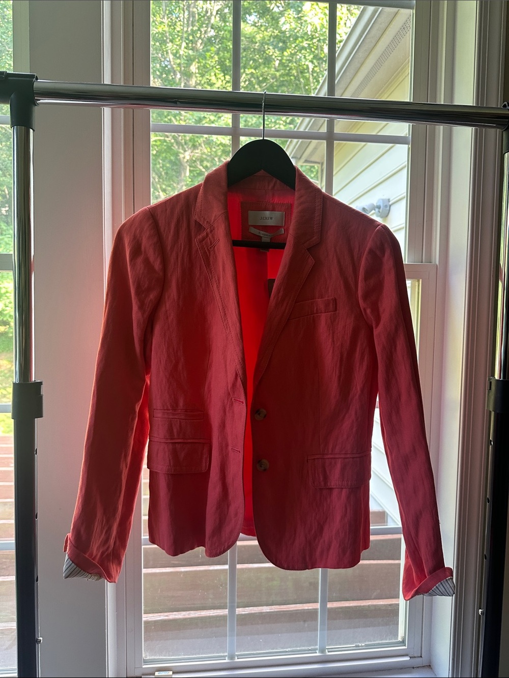 J. Crew Coral-Pink Schoolboy Cotton Blazer